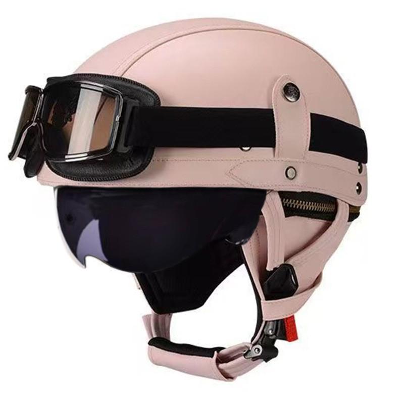 Vintage-Style Open Face Motorcycle Helmet Adults Unisex ABS Half With 3C Certification