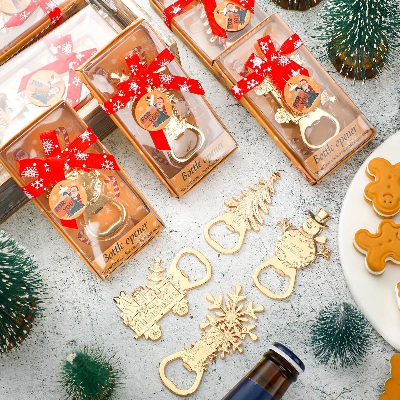 24pcs Christmas Bottle Opener Gift Set 4 Types of Openers Christmas Tree Snowman Snowflake Christmas Gift Car Xmas Home Decor