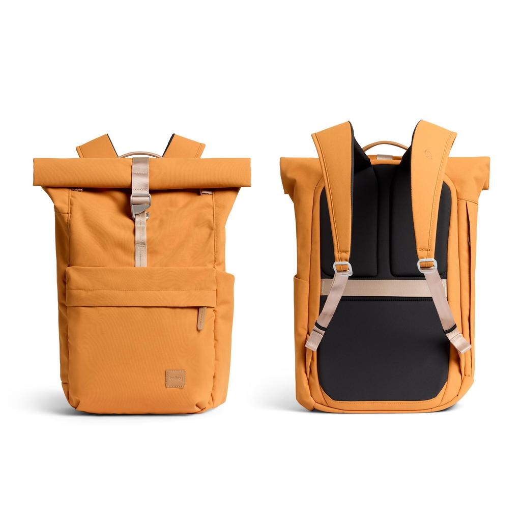 Bellroy Classic Rolltop Commuter Backpack, Fits 16-inch Laptops, Attaches to Suitcases, and Has Top and Side Access - Butterscotch