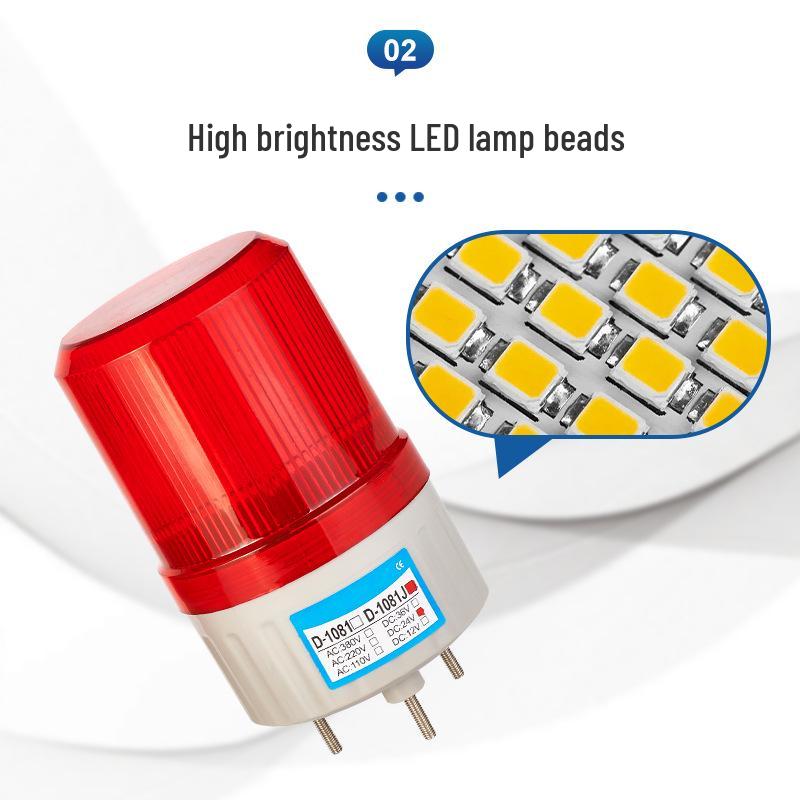 D-1081 LED Rotating Strobe Light: Sound & Light Alarm with Flashing Message