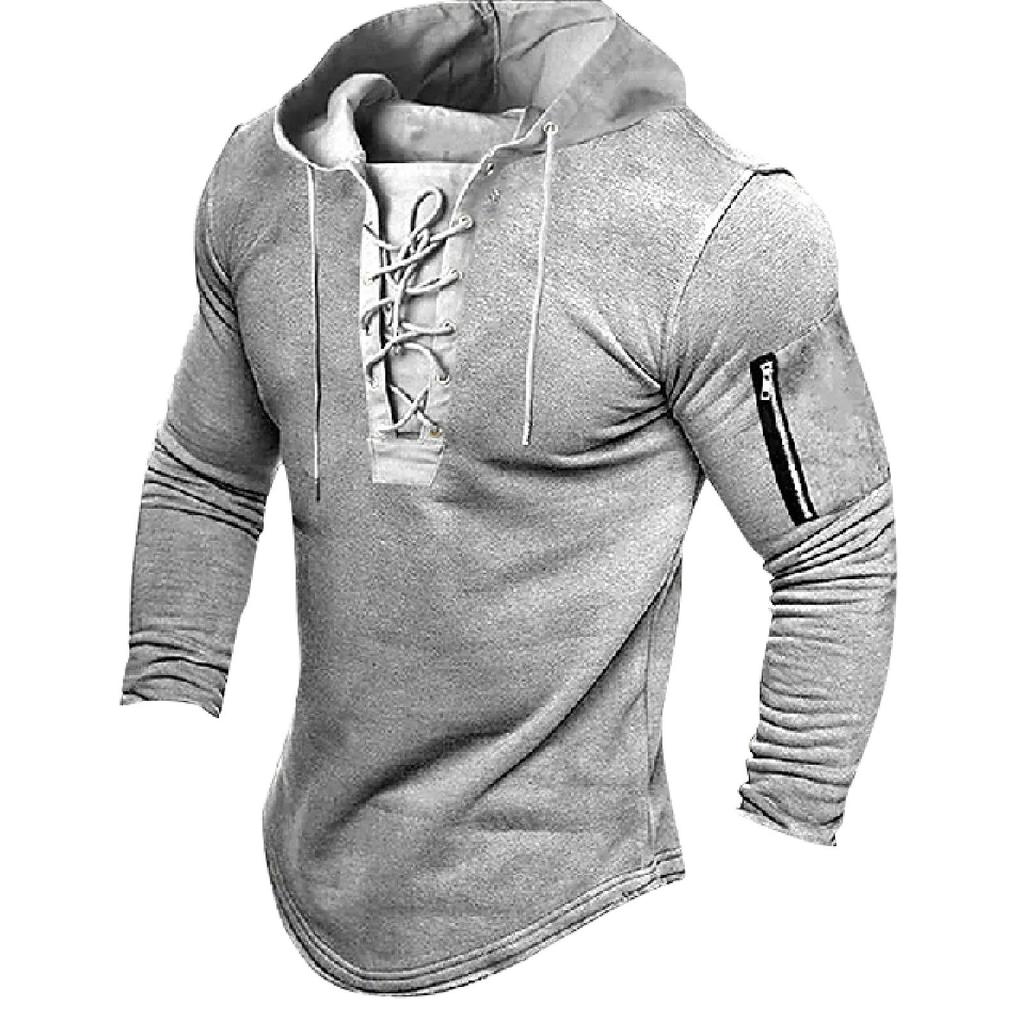 Vintage mikina s kapucí, jednobarevná, kapsa na zip, sportovní mikina