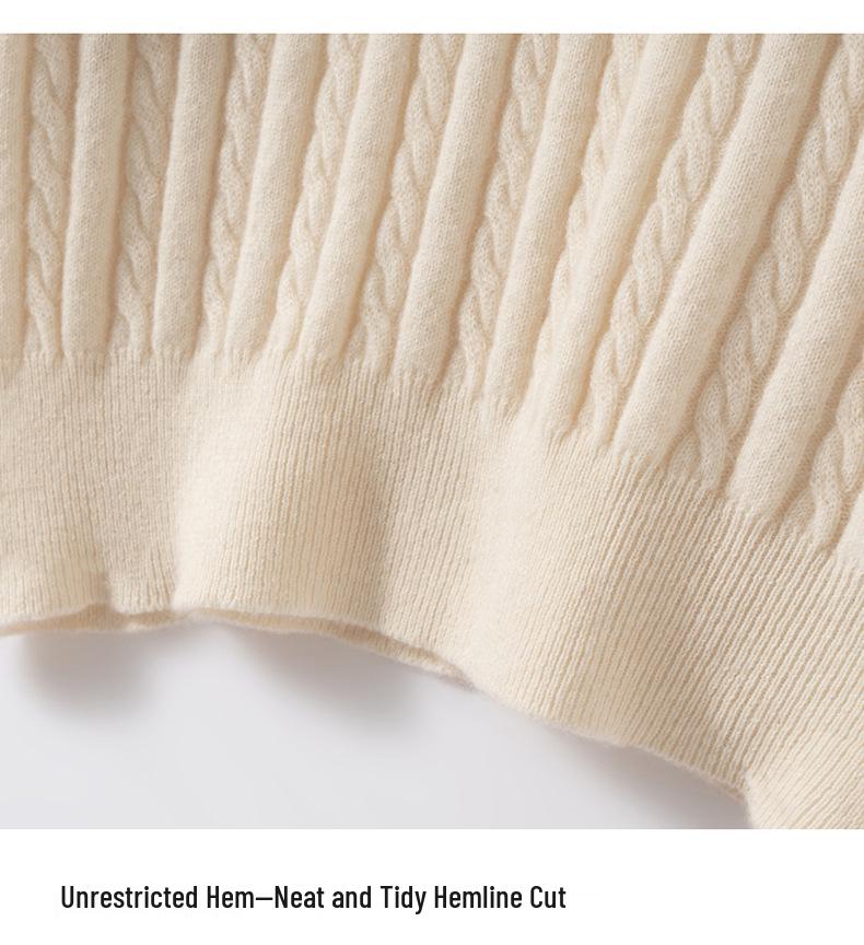Women's 100% Cashmere Half-Zip Sweater - Casual Loose Fit, Autumn/Winter Knitwear with Stand Collar
