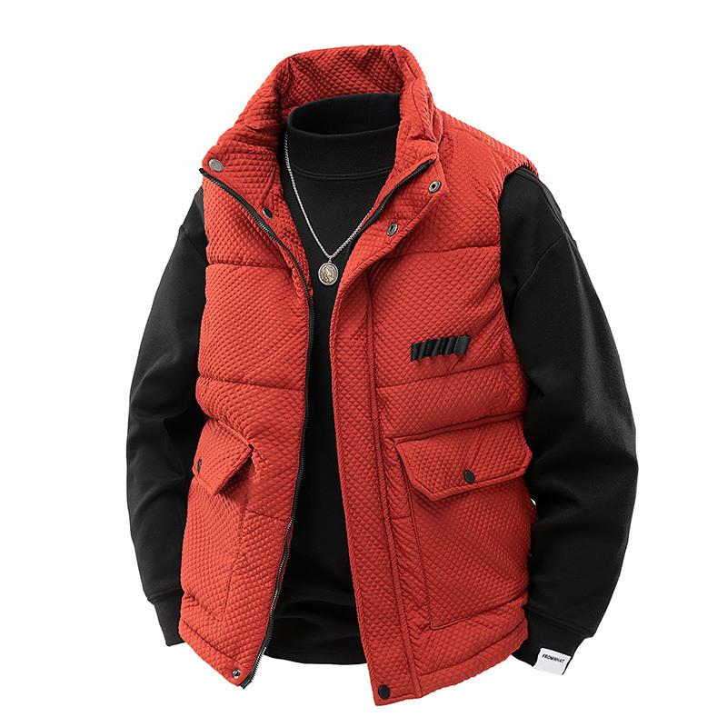 Winter Men's Thickened Warm Stand-up Collar Cotton Vest for Men 2026 New Large Size Loose Waistcoat Jacket for Men
