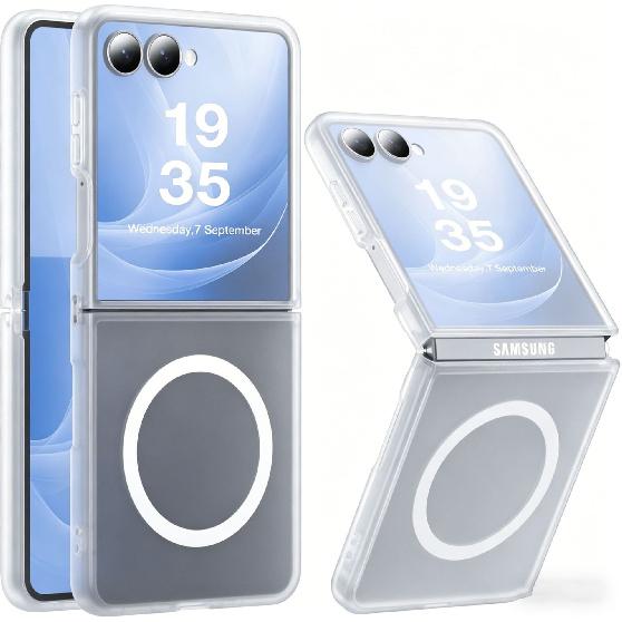 Suitable for Samsung ZFlip 20% Off Foldable Phone Case, Matte Skin-feel Magnetic Protective Cover, Zflip7 Integrated Anti-drop Transparent Case