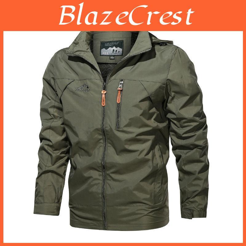 Large Size Autumn Spring And Jacket Mens Windproof And Waterproof Outdoor Hooded Jacket Mens Jacket