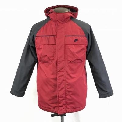 Padded Fleece Lined Hoodie Blouson Outer Men S Black Red Bag Logo(USED)