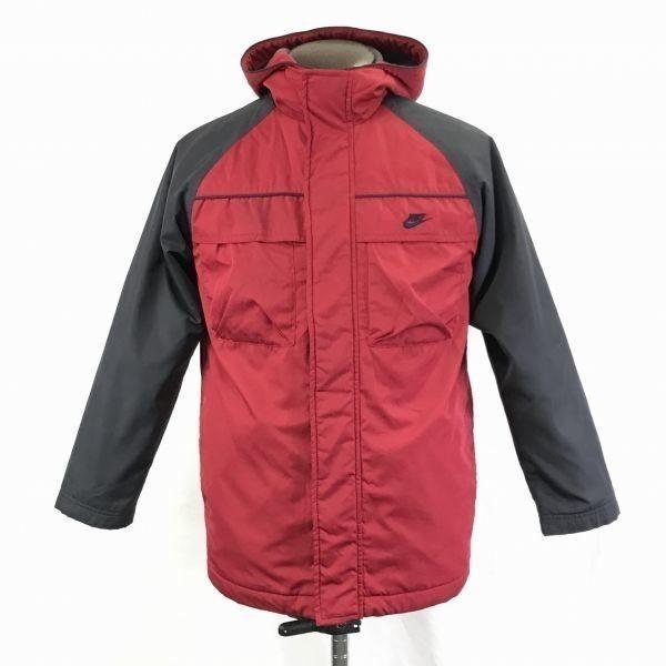 

Nike Padded Fleece Lined Hoodie Blouson Outer Men S Black Red Bag Logo