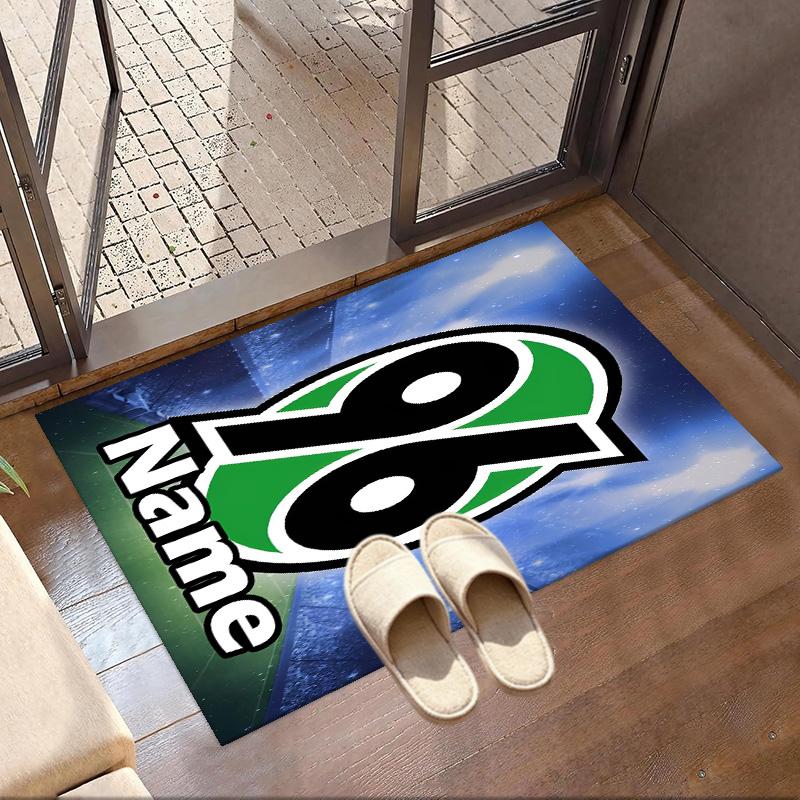 Custom Name Personalized Hannover 96 Football Print Carpet, Versatile Home Decor Rug, for Playroom, Apartment, Balcony, Entryway, Hallway Gift