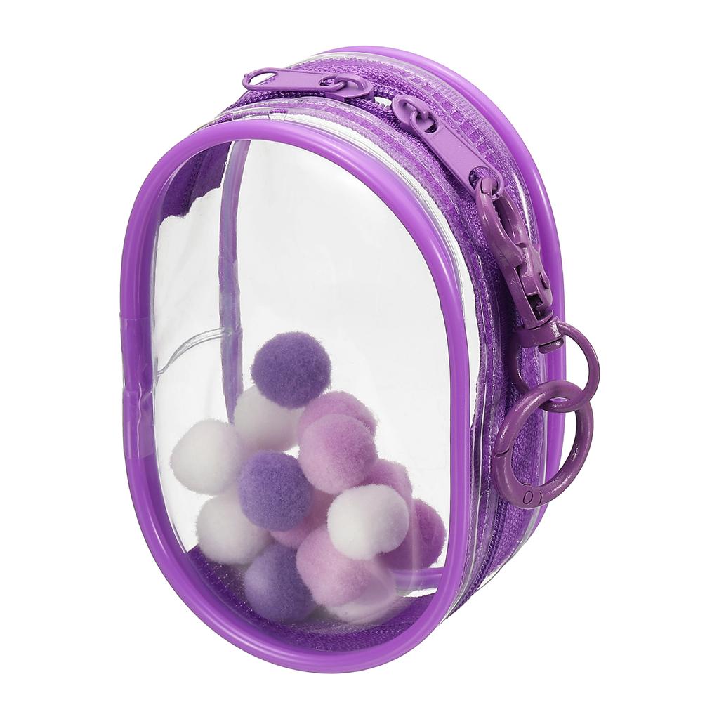 Uxcell 4 Inch Plush Doll Out Bag PVC Transparent Mini Doll  Display Pouch Clear Storage Case for Blind Box Doll Display Round