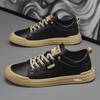New Men's Low-Top Leather Sneakers Soft Durable White Casual Shoes Trendy Versatile Skate-Inspired Footwear for Streetwear Daily