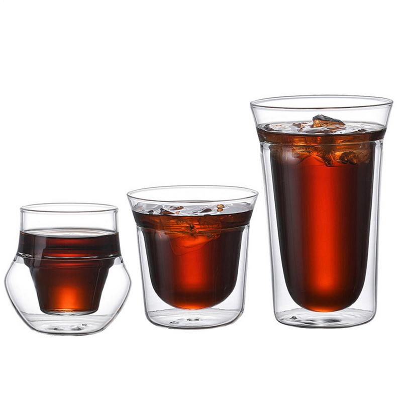 Insulated Glass Cup Double Wall Clear Espresso Coffee Mugs Handmade Beer Mug Tea Milk Glass Whiskey Glass Cups Drinkware