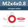 Yigu Red Mica Paper Washer Gasket M2-M20 Flat Washer