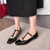Fashion Elegant String Bead Rhinestone Flat Mary Jane Shoes Women Fashion Square Toe T Strap Brand Designer Shoe Sweet Lolita Dress Shoe