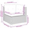 Garten Ecksofa mit Kissen Grau Poly-Rattan
