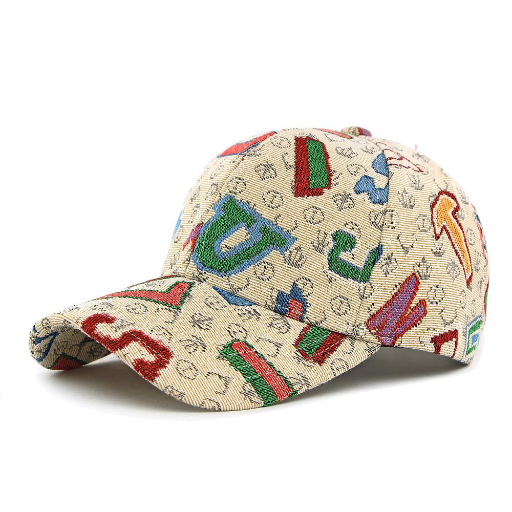 

Весенне-осенняя шляпа Мужская уличная солнцезащитная шляпа Вышитая буква Жесткий верх Бейсболка Женская кепка бежевый