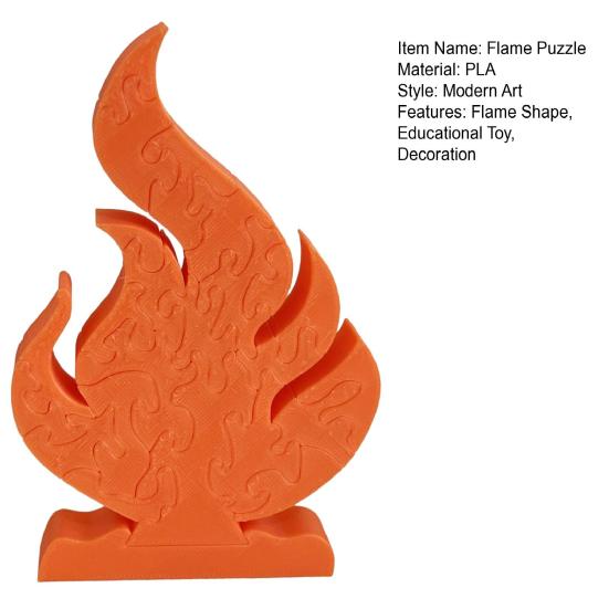 1 Set Flame Puzzle Red Flame Jigsaw Puzzle Educational Toy Desktop Decoration Ornament Puzzle Enthusiasts Gift