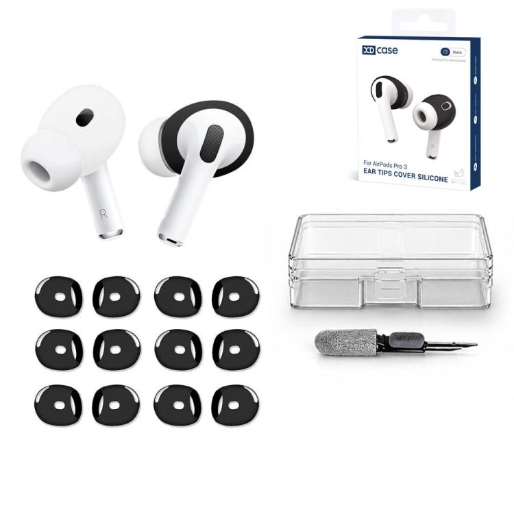 Silicone Anti‑Slip Sports Ear Covers 6 Pairs for AirPods Pro 3, Ear Sleeves with Storage Case & Random‑Color Cleaning Pen