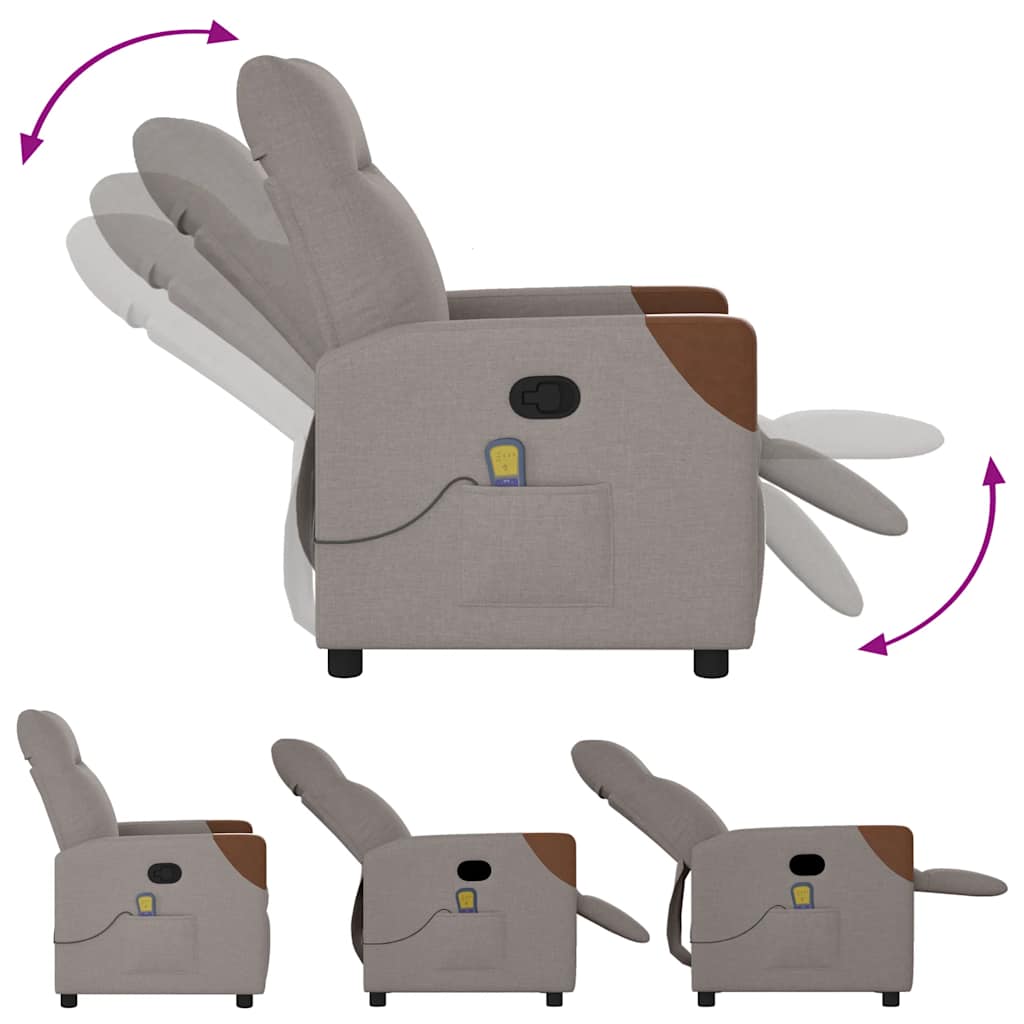 Massage Chair Taupe Fabric