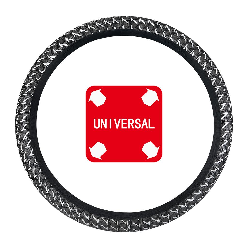 Car steering wheel cover Elastic Breathable Geometric Printed Leather Steering Wheel Cover for General Motors Vehicle