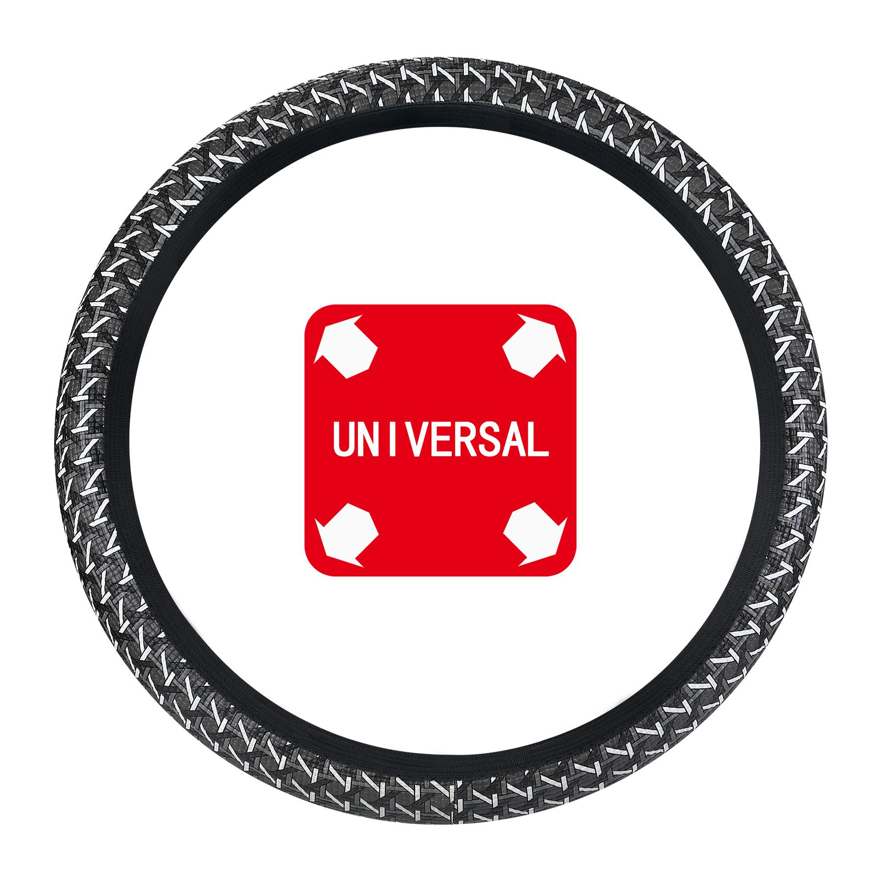 

Car Steering Wheel Cover Geometric Printed Leather Steering Wheel Cover - No Inner Ring Elastic Breathable Auto Handle Accessory