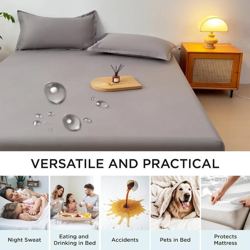 Waterproof Mattress Covers Fitted Sheets Bed Bedspreads Fabric Thick Mattress Protector for Single Double King Queen Size Beds