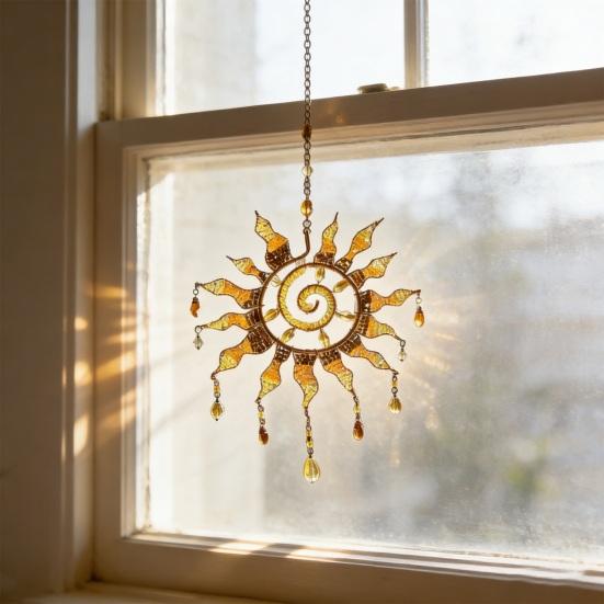 Cattura Sole Suncatcher Boho Ornamento da Appendere alla Finestra Acrilico Effetto Vetro Colorato Arte Cattura Sole per Interni Esterni Decorazioni Casa Giardino
