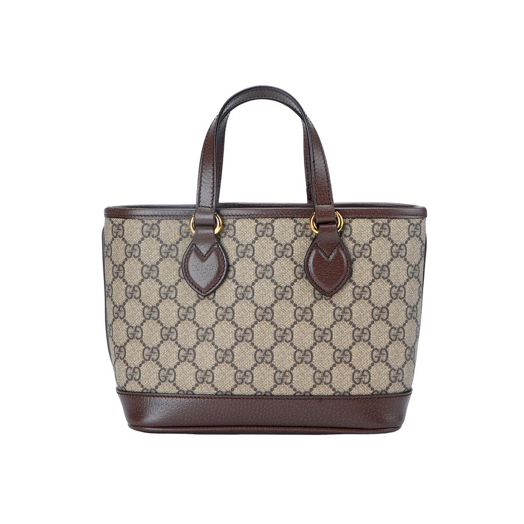 Gucci Ophidia Detachable Shoulder Strap Double G Logo Supreme Canvas Tote Bag Women Tote Bag Beige Ebony 811716-K9GSG-8358