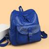 2025 Soft Leather Women Backpacks Rivet Multifunctional Shoulder Bags Female Retro Travel Teenage Girl Fashion Schoolbag