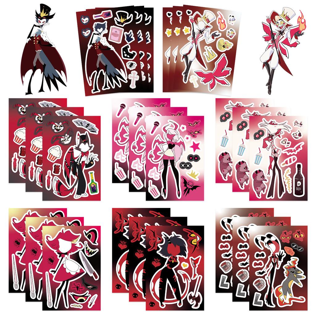 8 Cartoons, Evil Boss Make A Face Face Change Sticker DIY Hand Account Small Card Mobile Phone Case Decoration