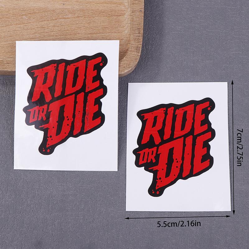 2Pcs Ride Or Die Bike Frame Stickers Bicycle Top Tube Waterproof Vinyl Decals For Mtb Bicycle Decorative Motorcycle Accessories