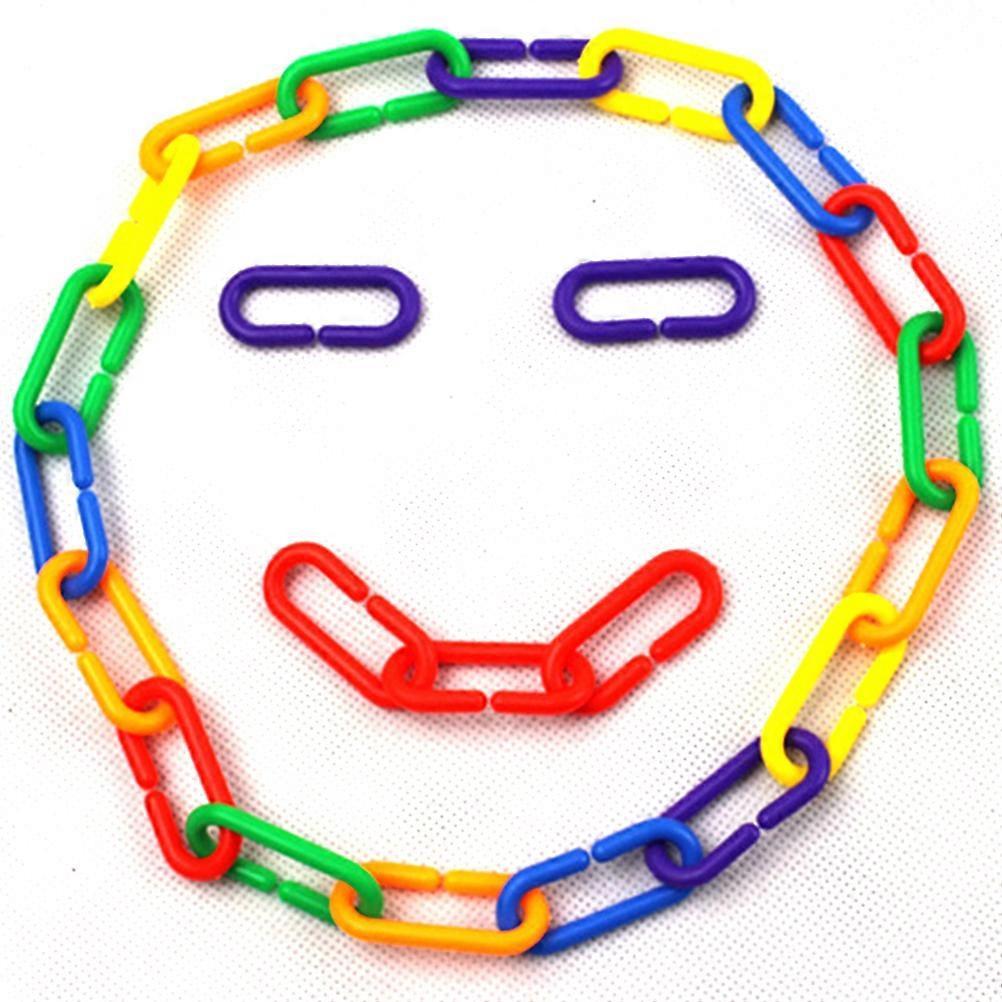 400pcs Geometric Interlocking Buckle Colorful Plastic Clips Hooks Chain Links Kids Educational Toy