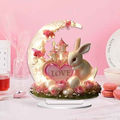 Acrylic Curved Moon Decor 2D Flat Sign Decoration for Display Shelf