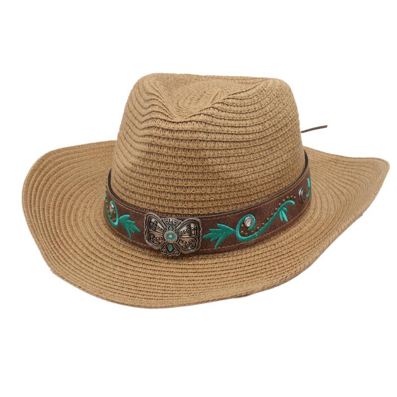Adjusting Soft Denim Straw Hat Ethnic Style Big-brimmed Top Hat New Men's and Women's Outdoor Sun Hat