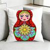 Cute Russian Art Matryoshka-A Square Double-Sided printed Pillow Case Bedroom Bedside Pillow Sofa Cushion Cover Gift