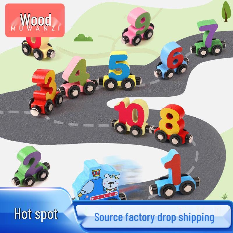 

Wooden Magnetic Animal & Number Train Toy for Kids