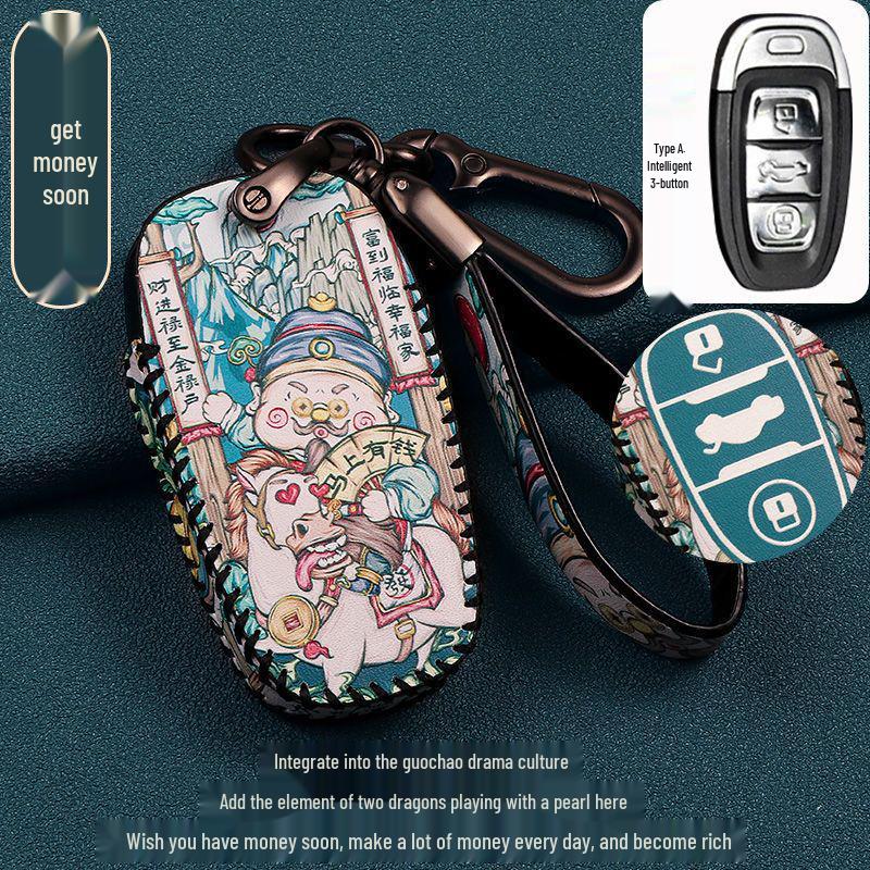 

Прочный чехол для ключей для Hongqi H5/H7/HS5 - Новая противоударная сумка для ключей с пряжкой Hongqi C Type - Smart 4 Keys (Parking Key)