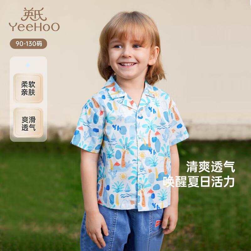 YEEHOO Kids  Summer Floral Short Sleeve Shirt 120CM