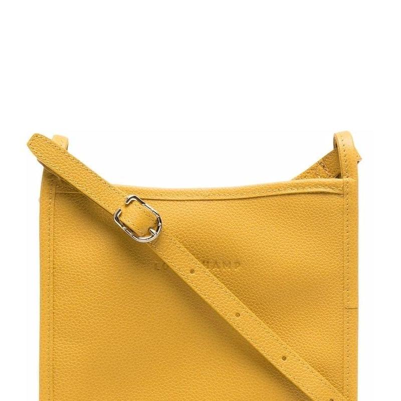 Longchamp Le Foulonné 20 Solid Color Zipper Adjustable Shoulder Strap Calfskin Crossbody Bag Small Women crossbody bag Yellow 10138021635