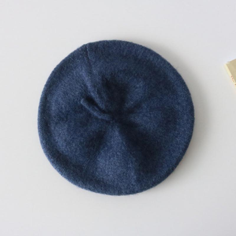 

Шляпа Женский Зимний Кашемировый Берет Вязаная Шерстяная Бутон Художника Осень Ретро Британский Японский Корейский Стиль Тренд M（56-58cm）