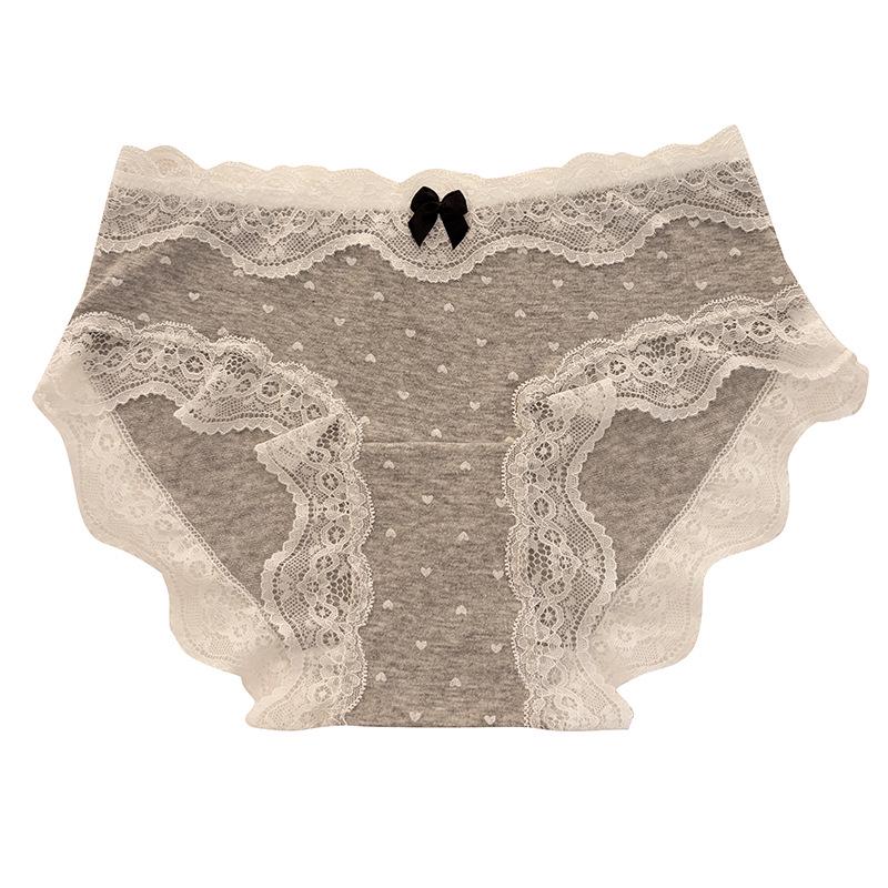 Lace Trim Floral Cotton Underwear - Breathable, Antibacterial & Skin-Friendly