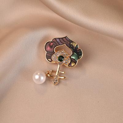 Retro Ruyi Pipa Brooch High-end Women's Classical Charm National Trend Pearl Brooch Cheongsam Corsage High-end Accessory