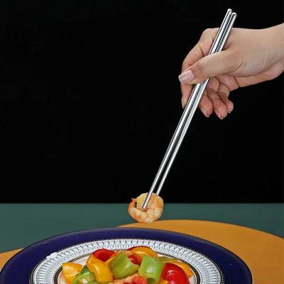 5 Çift Çin Yemek Çubukları Paslanmaz Çelik Kaymaz Suşi Yemek Çubuğu Kore Japon Yemek Metal Çubukları Mutfak Sofra Takımı