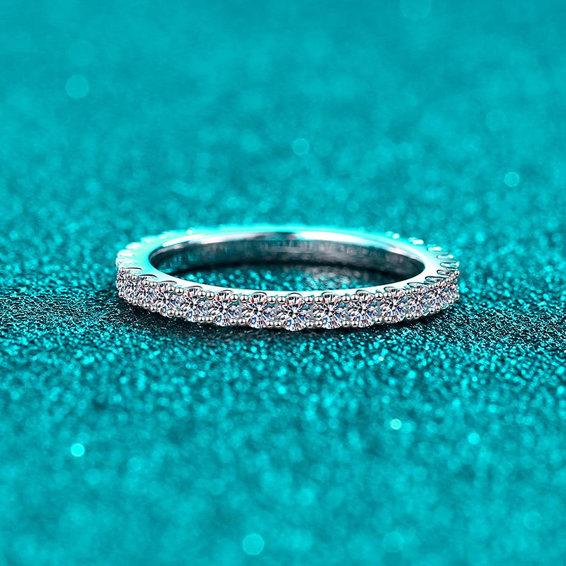 

Кольцо Yin Baichuan из стерлингового серебра S925 с муассанитом «Звездное небо»: Элегантный, универсальный браслет для женщин, идеально подходит для повседневного ношения парами Size 15