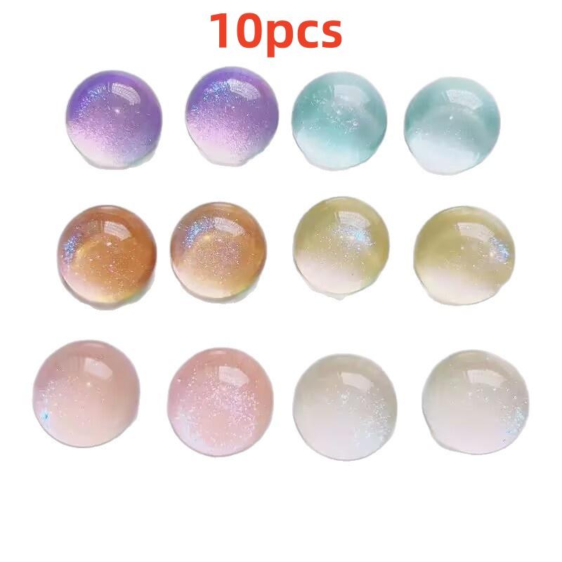 

10/30pcs Decorative Thumbtacks with Glitter: Clear Semi-Circle Push Pins for Photo Collage, Corkboard, Notice Board & Craft