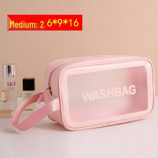 Large Capacity Transparent PU Travel Makeup Bag – Customizable Logo