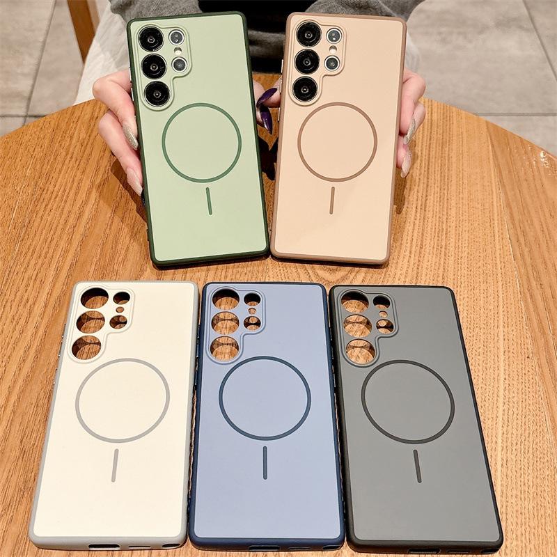 Two-Tone Magnetic Thin Ring Phone Case for Samsung S22-Ultra/S23/S24/S25 Plus