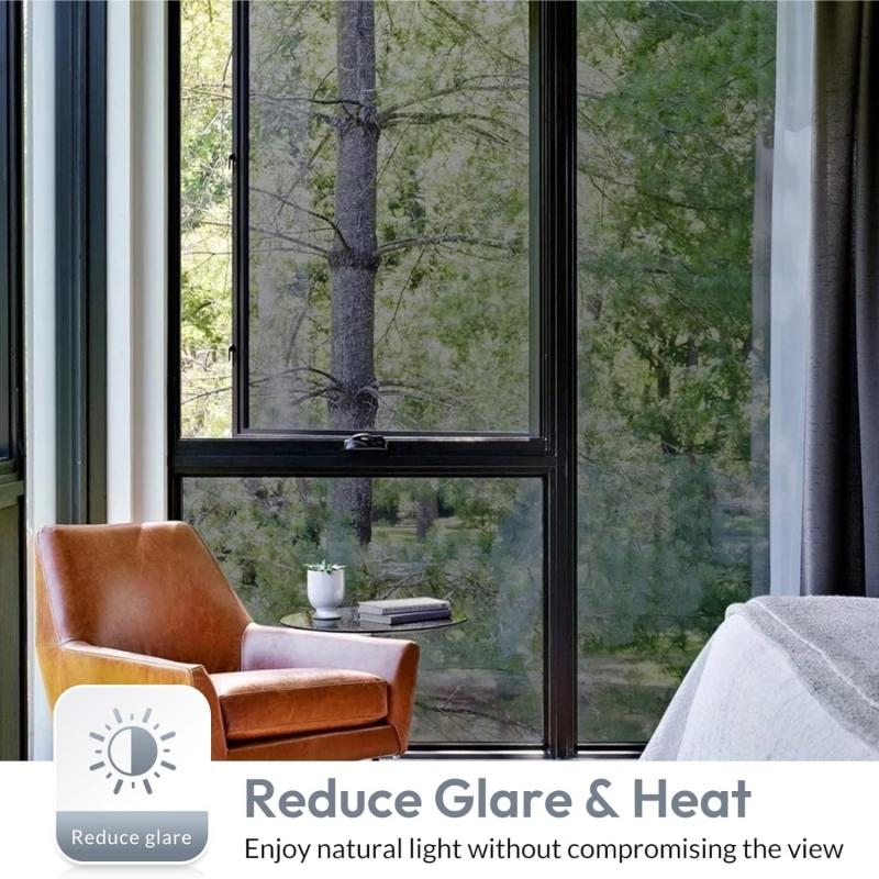 Mirror Reflective Window Privacy Film One Way Window Tint for Home Sun Blocking Anti UV Static Cling Glass Door Window Film