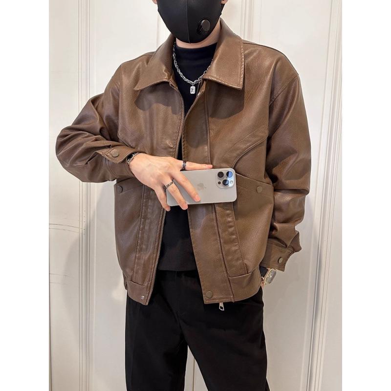 Melanoid Men's Trendy Heavyweight PU Leather Motorcycle Jacket 2025 - New Autumn Style