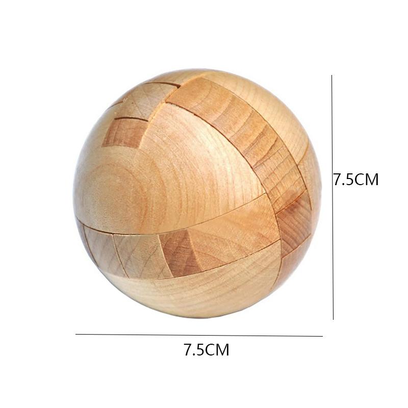 Wooden Puzzle Magic Ball Interlocking Assembly Brain Teasers Kids And Adults IQ Games Luban Lock Educational Intellectual Toys