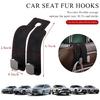 2 PCS Car Seat Headrest Hook, Back Seat Hanger with Double Flexible Leather Hooks, Soft Leather Double Headrest Metal Hooks Purse Handbag Organizer,